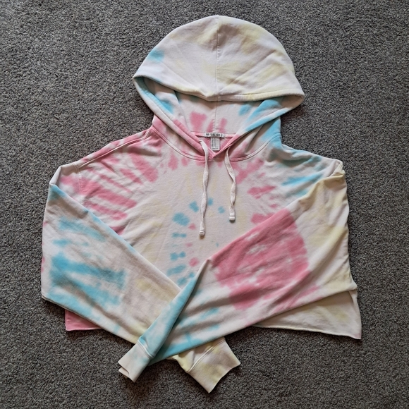 Forever 21 Cropped Tie Dye Hoodie, Size M - Picture 1 of 7